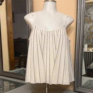 Banana Republic Factory Medium Striped White and Black Women's Top